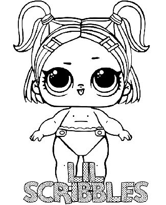 Kolorowanka lalka Lil Scribbles